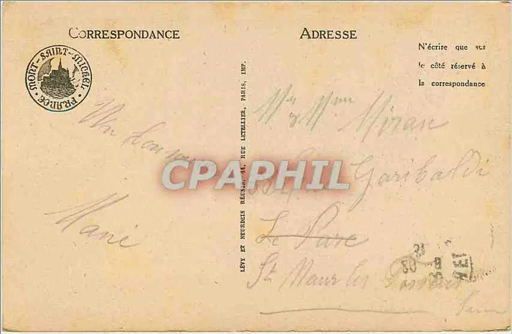 Mont-Saint-Michel — O Châtelet — LL — n°43 - Verso