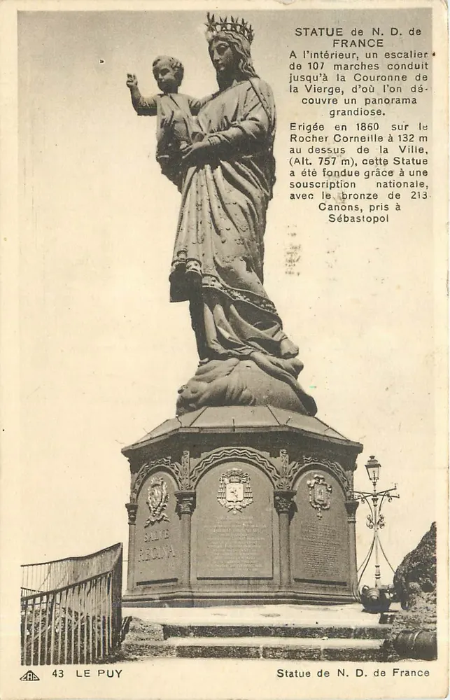 Statue de N.D. de France — Le Puy — n°43 - Recto