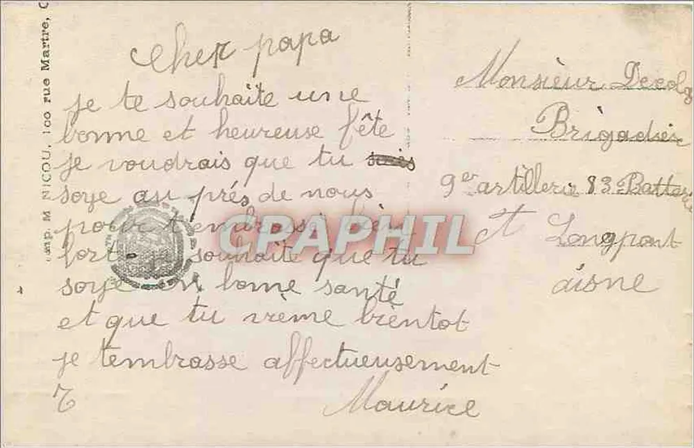 Criança vestindo traje de marinheiro — Bon Souvenir — Mug 714 - Verso