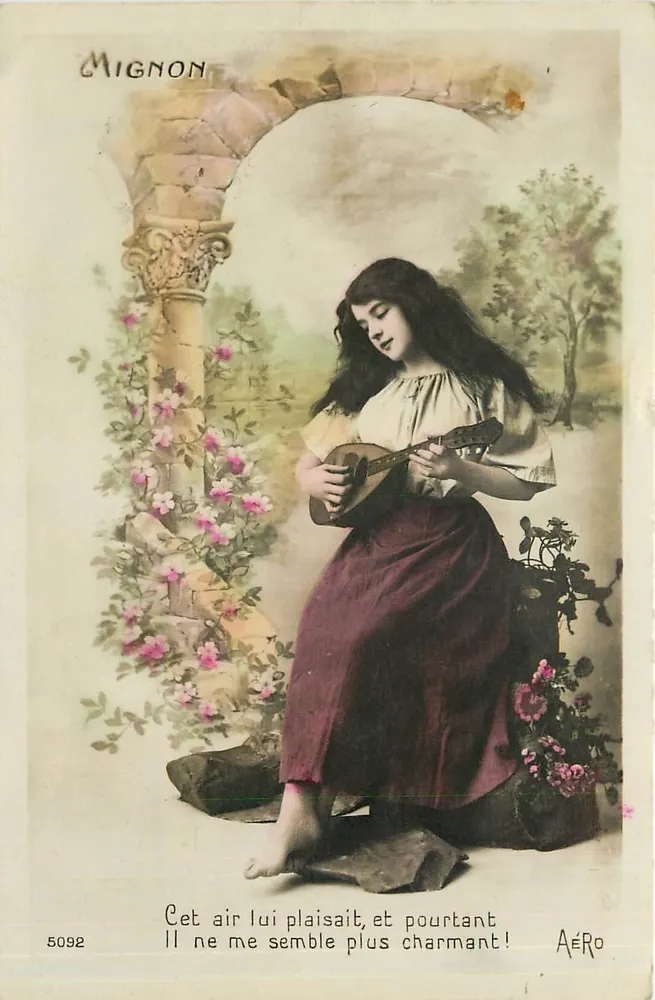 Junge Frau, die die Mandoline spielt — Mignon, n° 5092 — Aéro - Vorderseite