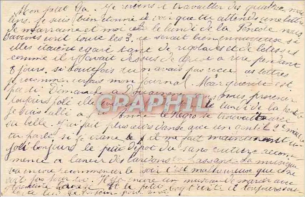 Mulher vestindo um vestido roxo segurando um luth — Mignon — Aéro, n°5092 - Verso