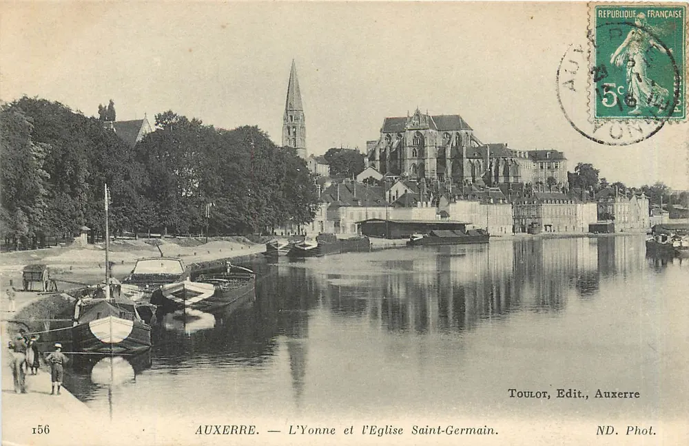 Auxerre — L'Yonne et l'Église Saint-Germain — Toulor, Edit., Auxerre - Recto