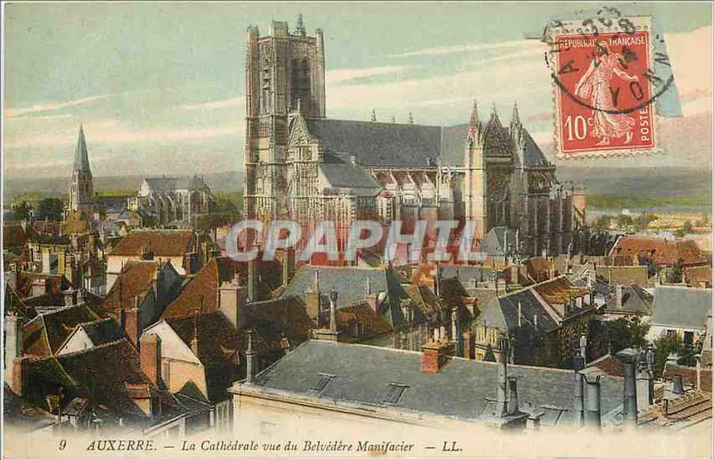 Auxerre — Die Kathedrale vom Manificier-Belvédère aus gesehen — LL. - Vorderseite
