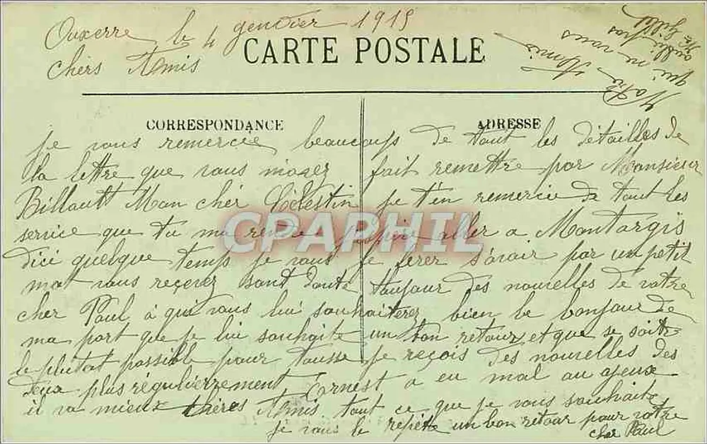 Auxerre — Vue générale prise du Clocher Saint-Germain — LL, n°10 - Verso