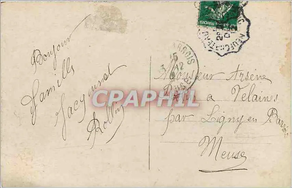 Criança com buquê — Amizade sincera — Yeloube n°770 - Verso