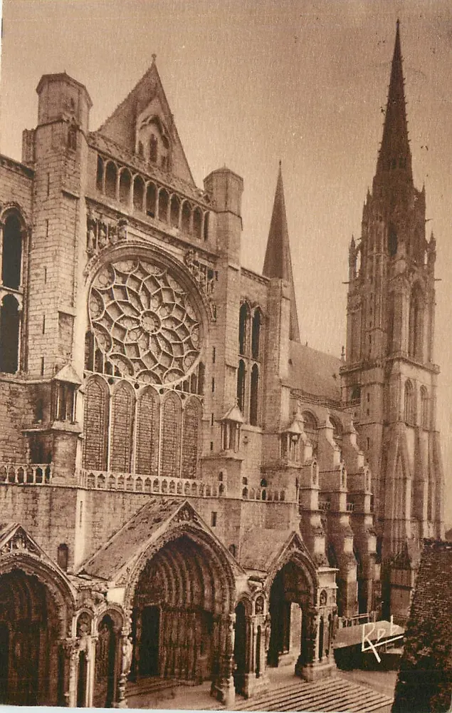 Chartres - Nordportal (13. Jahrhundert) und neuer Turm — Robert Lailler, Verlag, Nr. 274 - Vorderseite