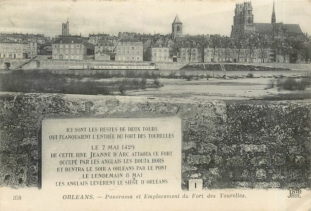Orléans — Panorama et Emplacement du Fort des Tourelles — JND Hot. - Recto