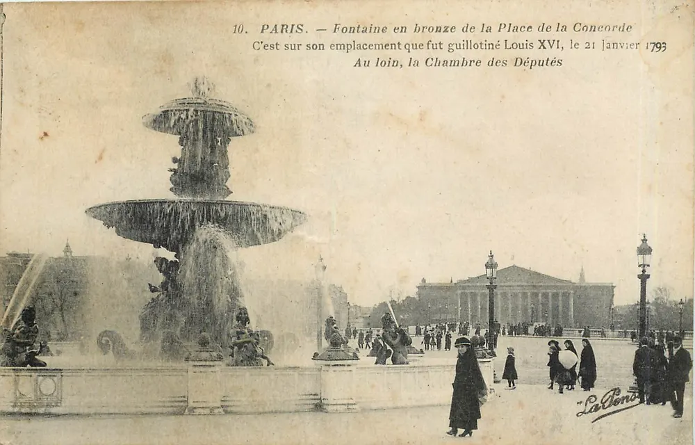 Paris – Bronze-Fontäne der Place de la Concorde – La Bens - Vorderseite