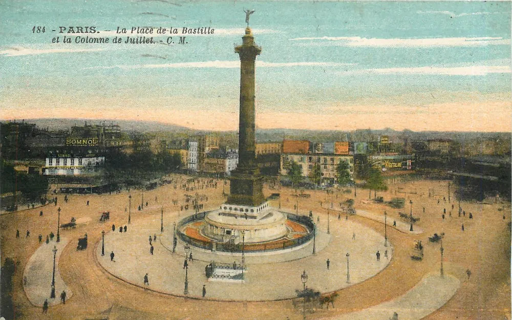 Paris — Die Place de la Bastille und die Säule vom 17. Juli — C.M. - Vorderseite