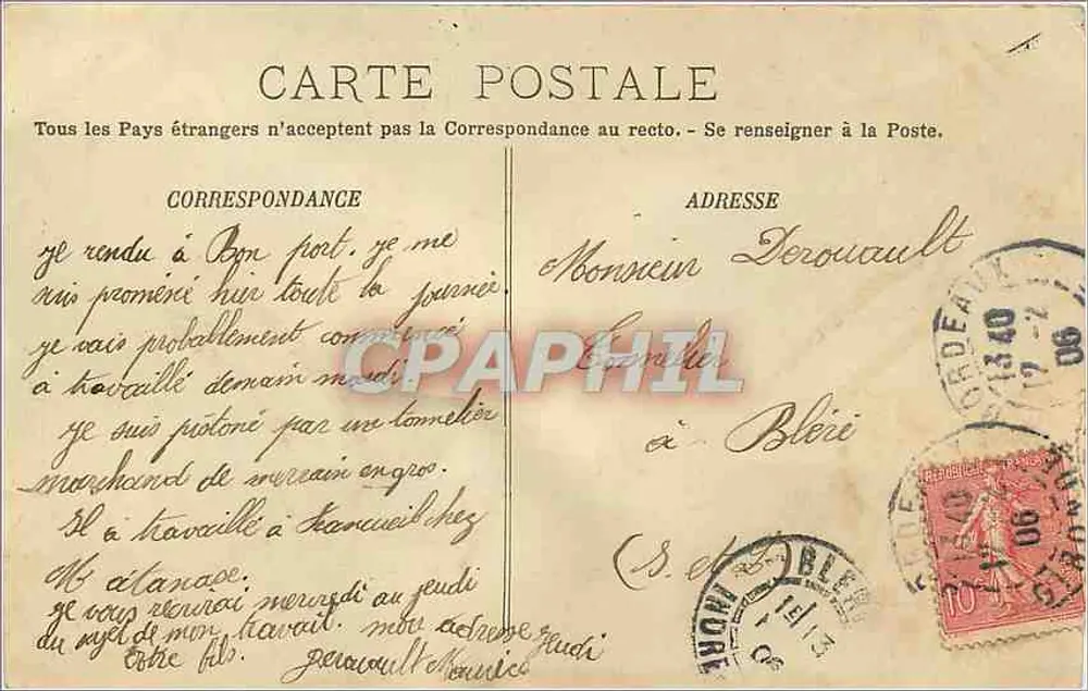 La Gare d'Orléans — Bordeaux — LL, n° 139 - Verso
