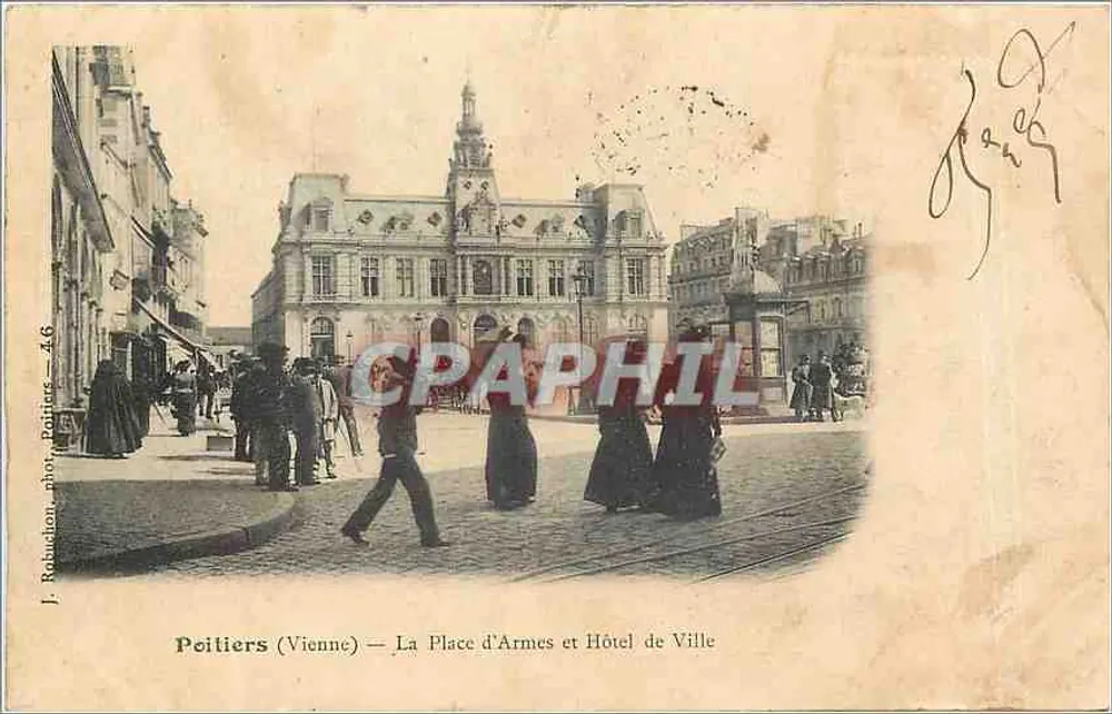 Poitiers (Vienne) — Ansicht der Place d'Armes und Rathaus — J. Robuchon, phot. Poitiers — 4.6 - Vorderseite