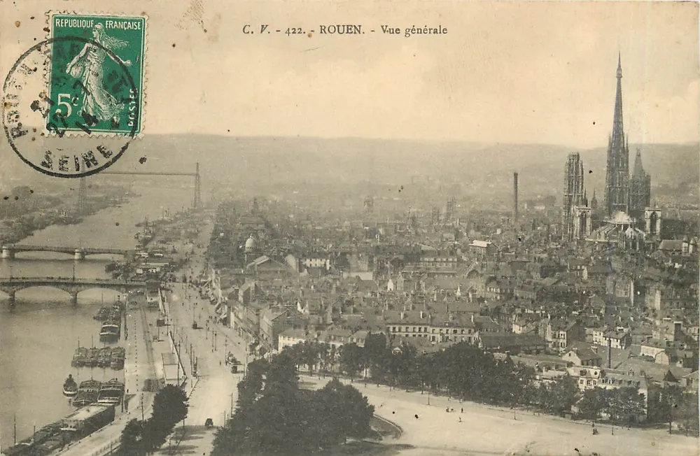 Rouen - Visão geral — C.V. 422 — editor C.V. - Frente