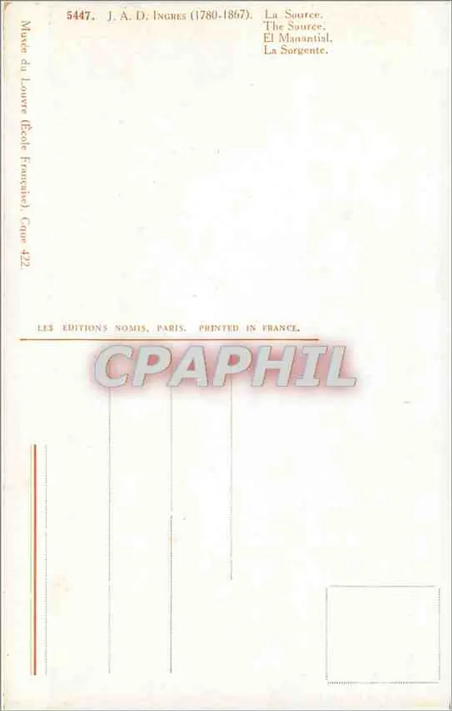 A Fonte — cena da Sorgente — editor Les Éditions Nomis, Paris, n° 5447 - Verso