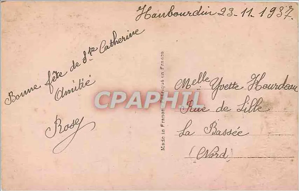 Jovem mulher — retrato — Léo, Paris, n°1360 - Verso