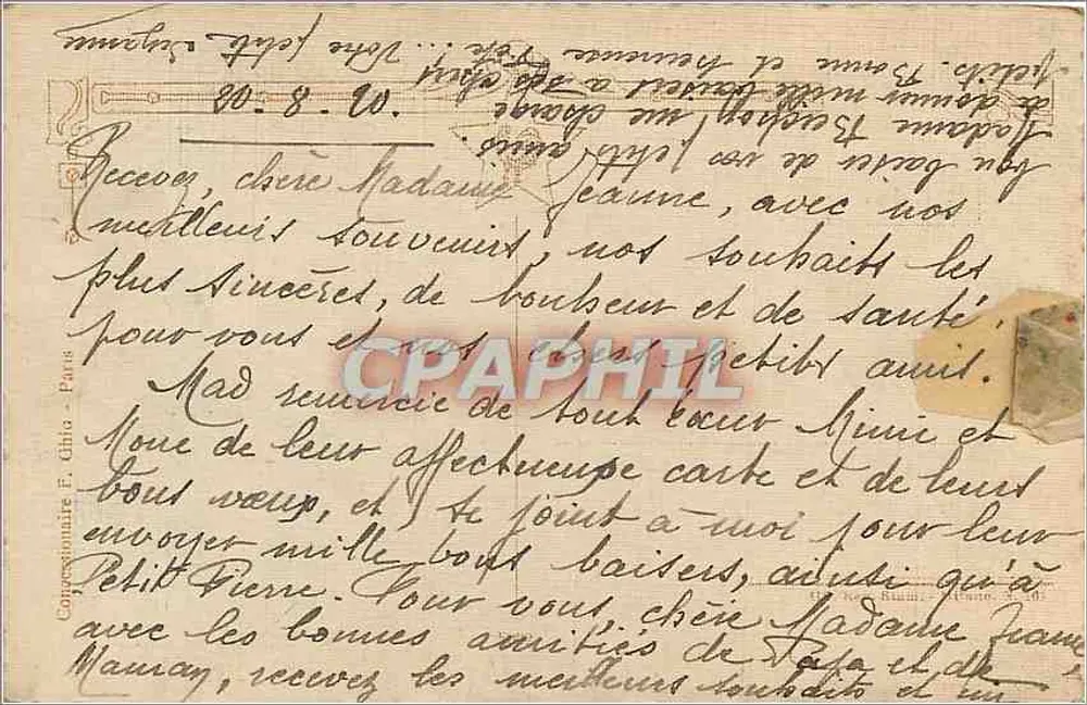Rotskust met golven — cita van Victor Hugo — uitgever F. Gilla — serie-nummer niet zichtbaar - Achterkant