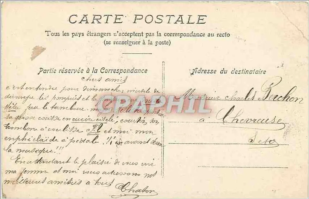 Soissons — Câmara do Comércio — Praça da República — Edição do Grande Bazar da França, n° 3277 - Verso