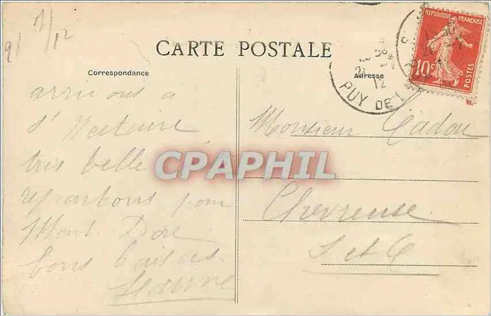 Saint-Nectaire-le-Haut — Ansicht vom Puy de Châteauneuf — L'Auvergne pittoresque, n°2154 - Rückseite