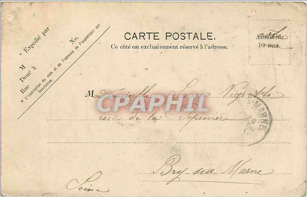 Amiens — O Anjo Chorador — V.P. Paris No. 1 - Verso