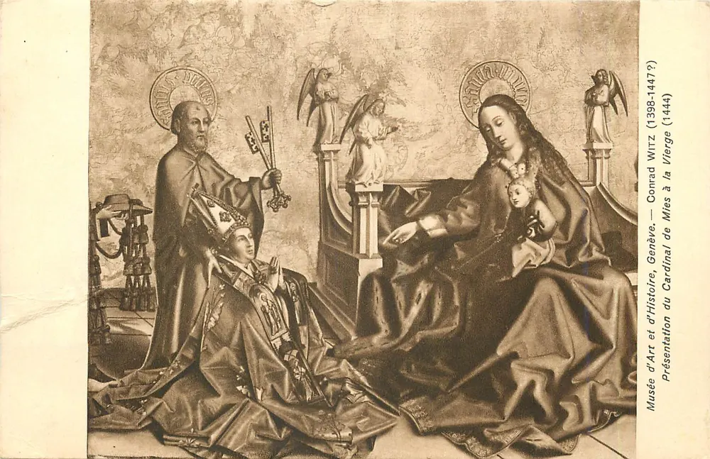 Apresentação do Cardeal Witz à Virgem — Comnad Witz (1398-1447) — Museu de Arte e História, Genebra - Frente