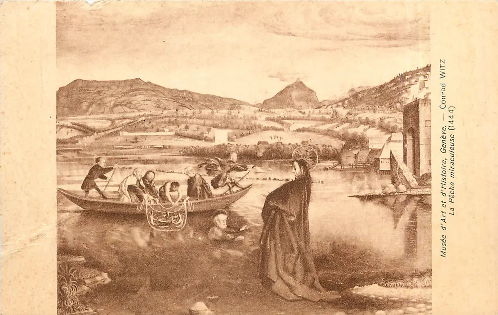 A Pesca Milagrosa — Museu de Arte e História, Genebra — Conrad Witz (1444) - Frente