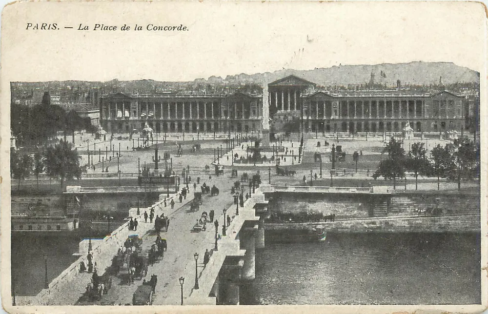 Paris — A Praça da Concórdia — editor não identificado, número de série não visível - Frente