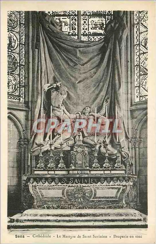 Sens — Kathedrale — Das Martyrium des heiligen Savinien — Stuckdrapierung - Vorderseite