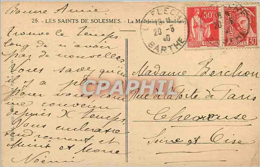 A Madeleine diante do túmulo — Os Santos de Solesmes — Editor: M. de Rieux, n°25 - Verso