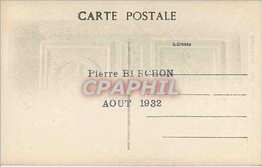 Montluçon — Porta do Hotel Chabrilan — Lib. F. Pointud, Montluçon - Verso