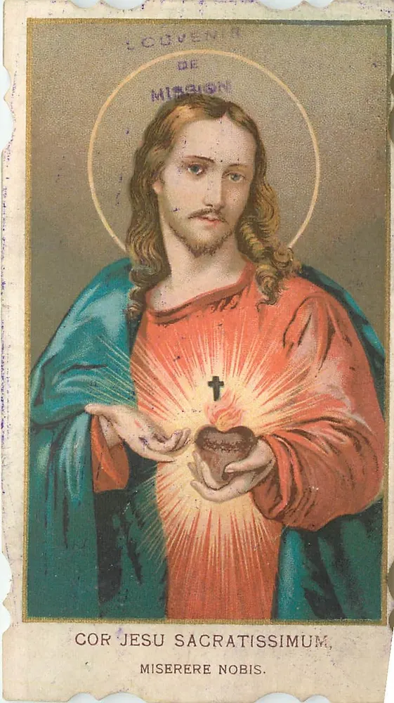 Sacred Heart of Jesus — Holy Image — series number not legible - Front
