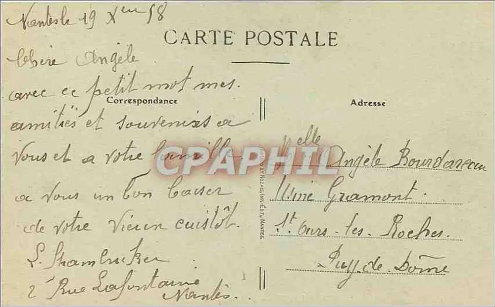 NANTES — A Praça Real — editor N° 237 - Verso