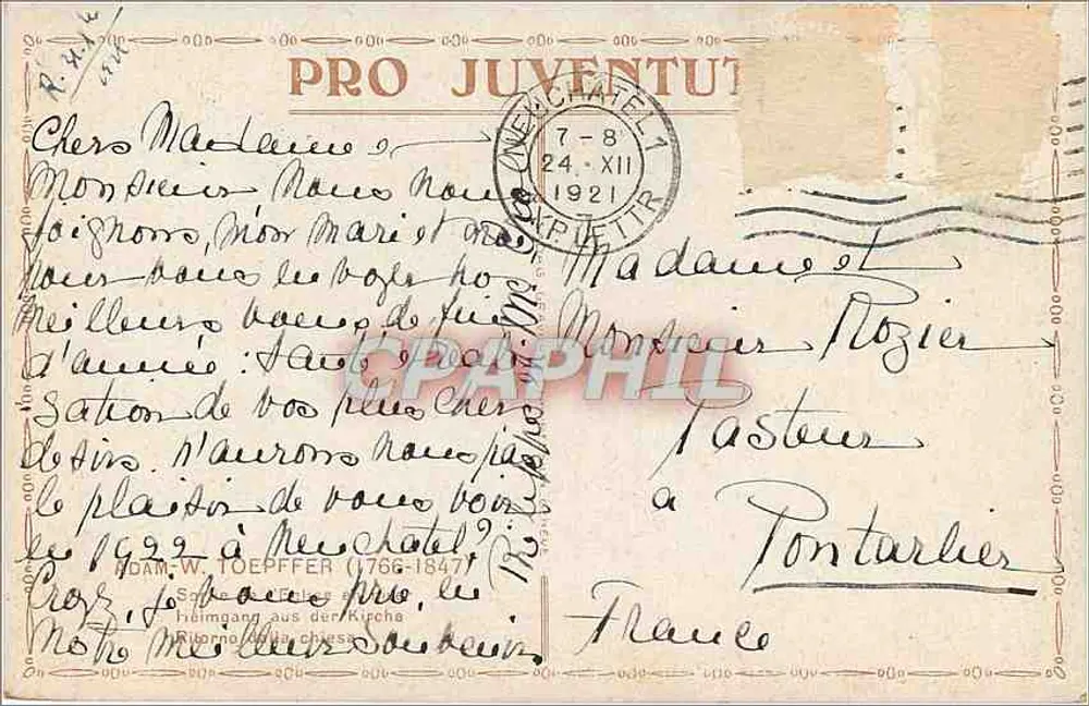 PONTARLIER — Cena invernal com multidão — Editor PRO JUVENTUT - Verso