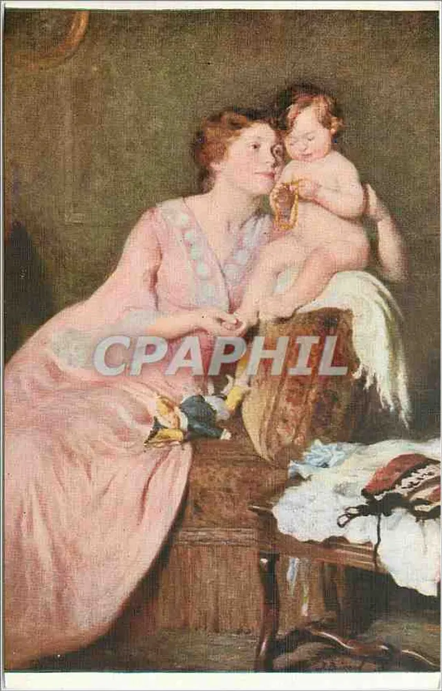 Mãe e filho — quadro de X. Bricard — Salon de Paris - Frente