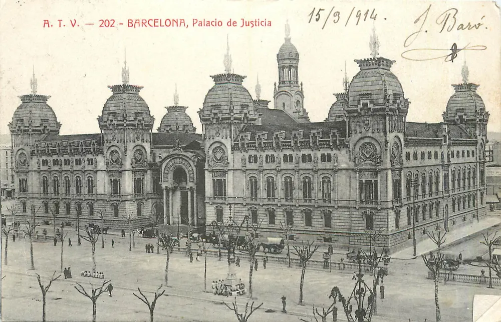 Barcelona, Palácio de Justiça — A.T.V. 202 — editor A.T.V. - Frente