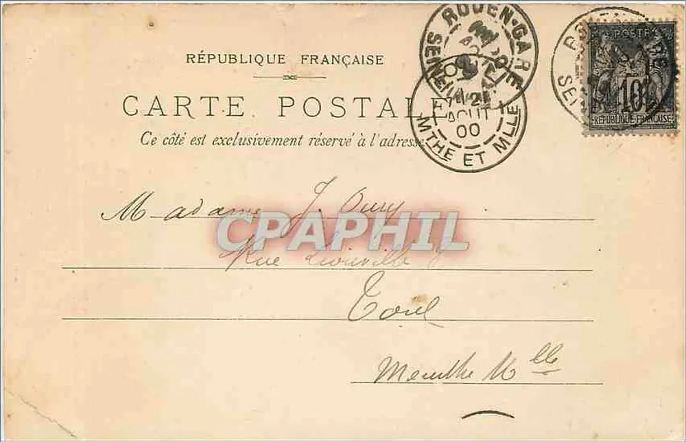 Pont Boieldieu — vue sur la Seine à Rouen — éditeur Sempy & Cie, Rouen, n° 5746 - Verso