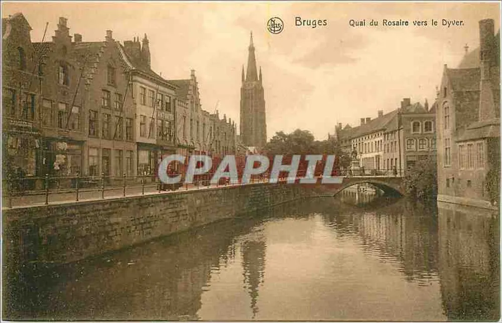 Bruges - Quai du Rosaire vers le Dyver — Nels, Bruxelles, Série Bruges No. 106 - Recto