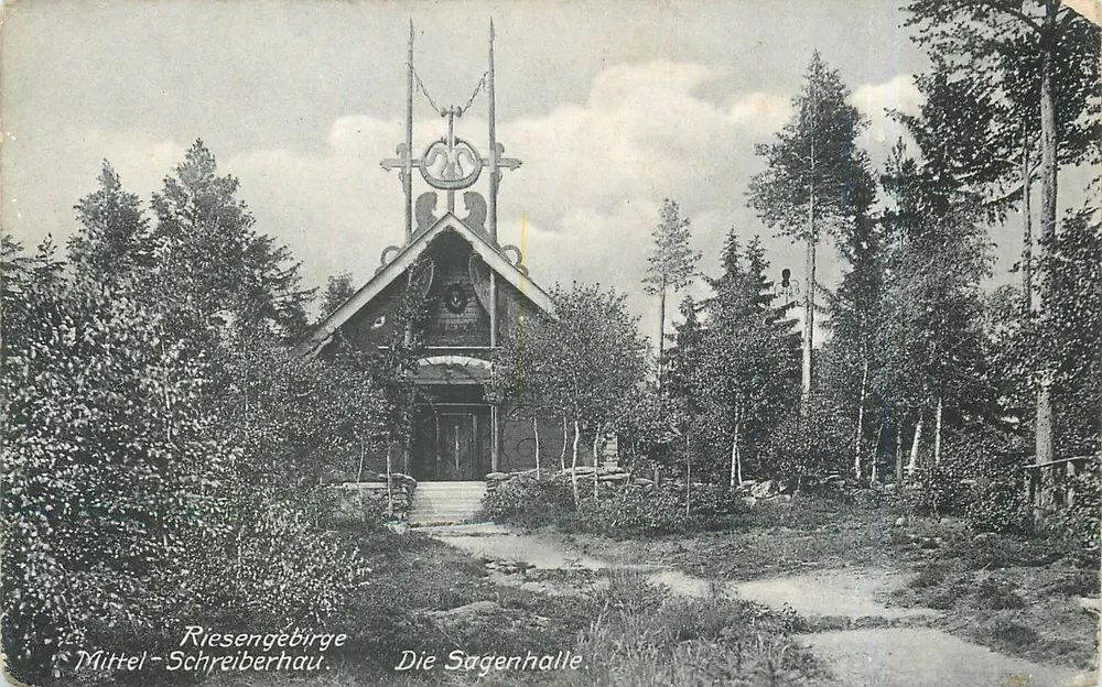 Mittel-Schreiberhau — Die Sägenhalle — Dr. Trenkler & Co., Leipzig - Vorderseite