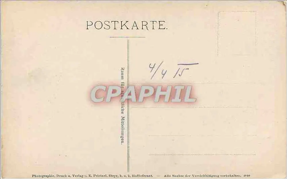 Benediktinerstift Kremsmünster — Sammlung deutscher Kunstwerke, Saal III — Foto. & Verlag E. Prietzl, Steyr - Rückseite