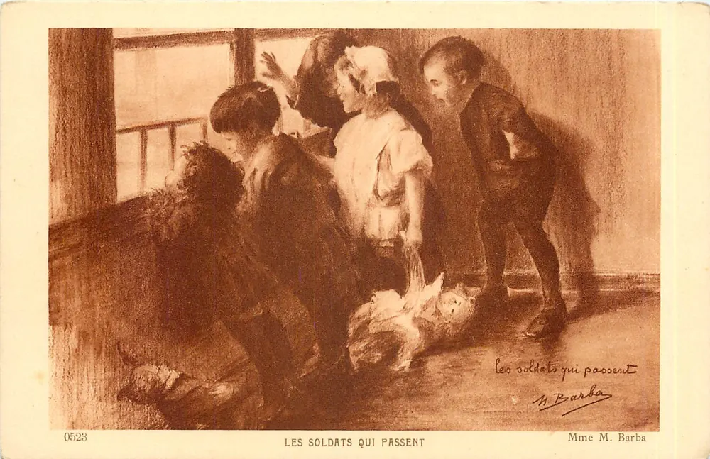 Les soldats qui passent — Mme M. Barba — n° 0523 - Recto