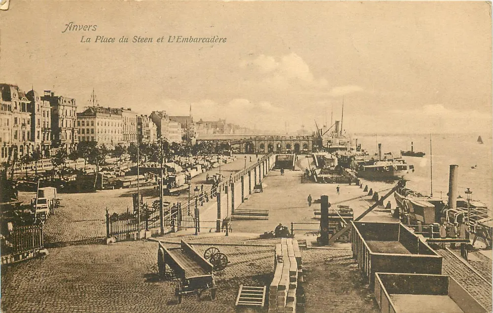 Anvers — A Praça do Steen e o Embarcadére — Antwerpen, n° 119 - Frente