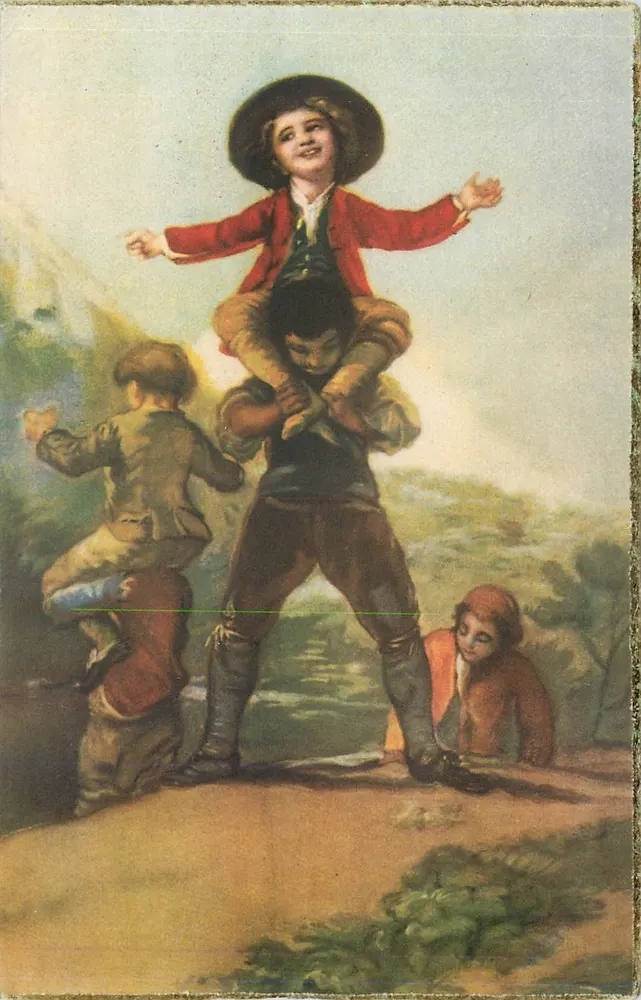 Crianças brincando — cena de Goya — Edições Barceluna, N° 100 - Frente