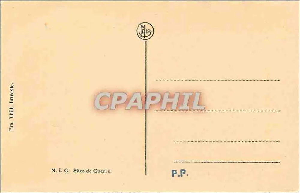Bombenschutz in Nieuport — Schutz vor Bomben — Verlag N.I.G. Nr. 12 - Rückseite