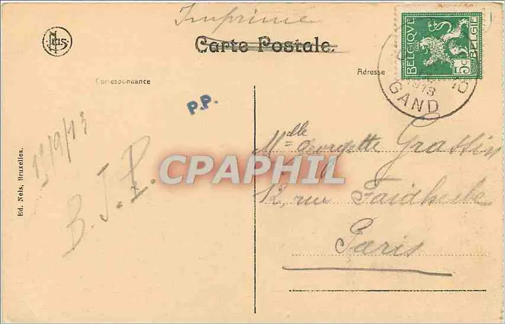 Pavillon des Kongo-belgien — Welt- und Internationale Ausstellung von Gent 1913 — Ed. Nels, Brüssel - Rückseite