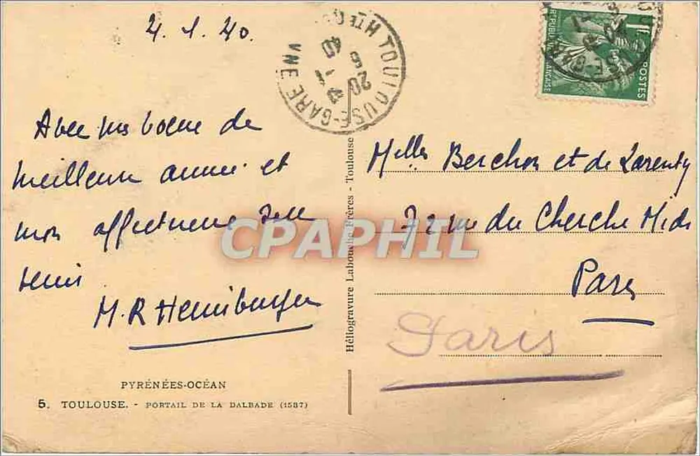 Portal da Dalbade — Toulouse — Hélio 24 - Verso