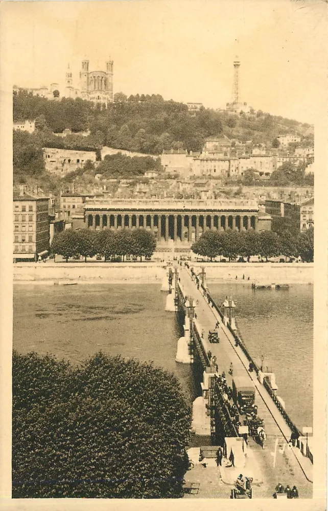 Lyon (Rhône) — Der Fourvière-Hügel, die Brücke und das Palais de Justice — Les Éditions d'Art Vivier - Vorderseite