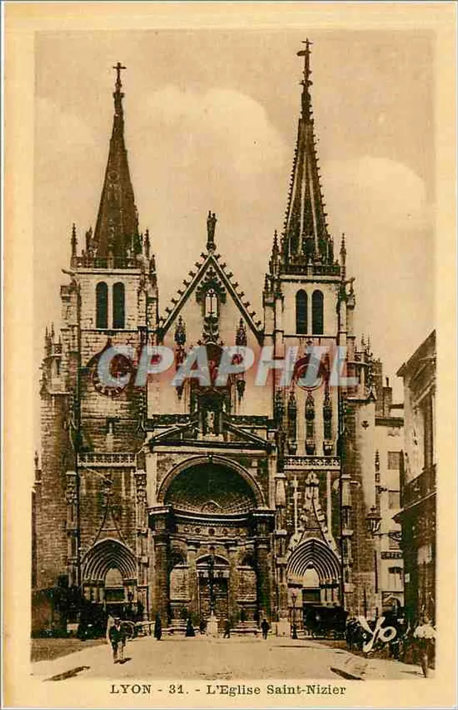 LYON - The Church of Saint-Nizier - J. Cellard, 40, Marché du Chemin Neuf, Lyon - Front