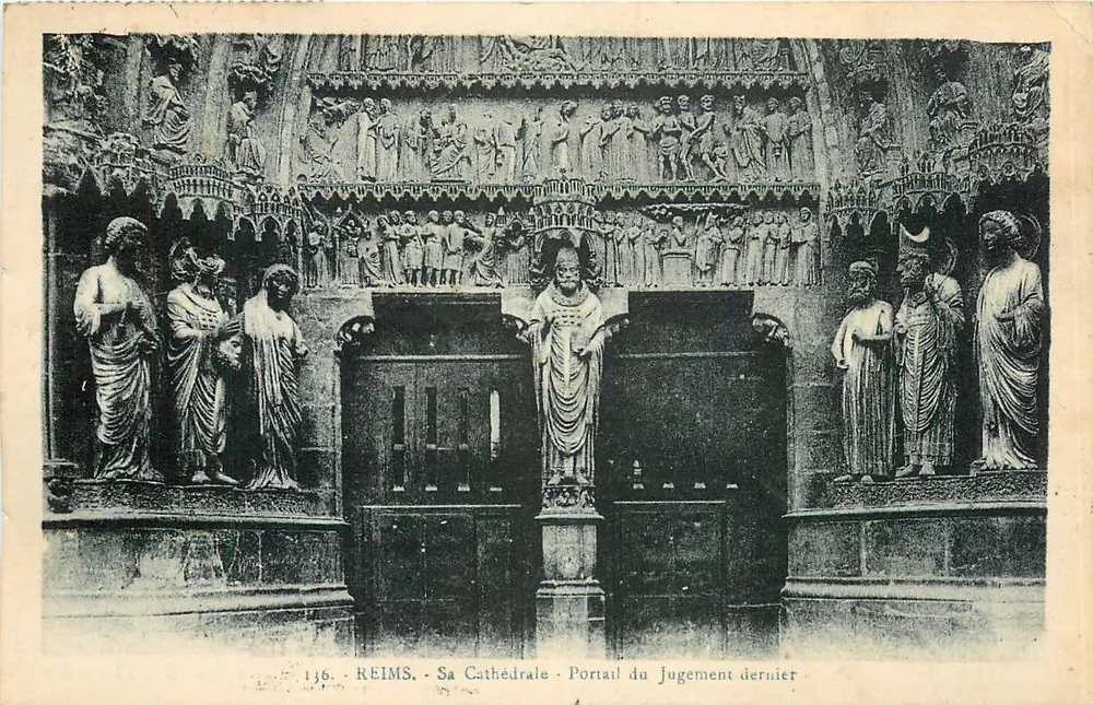Reims - Ihre Kathedrale - Portal des Jüngsten Gerichts - Vorderseite