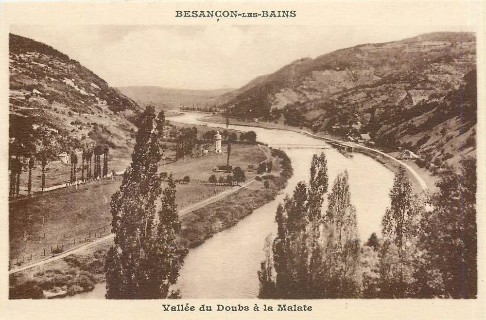 Vale do Doubs na Malate — Besançon-les-Bains — Edição do Syndicat d'Initiative de Besançon - Frente