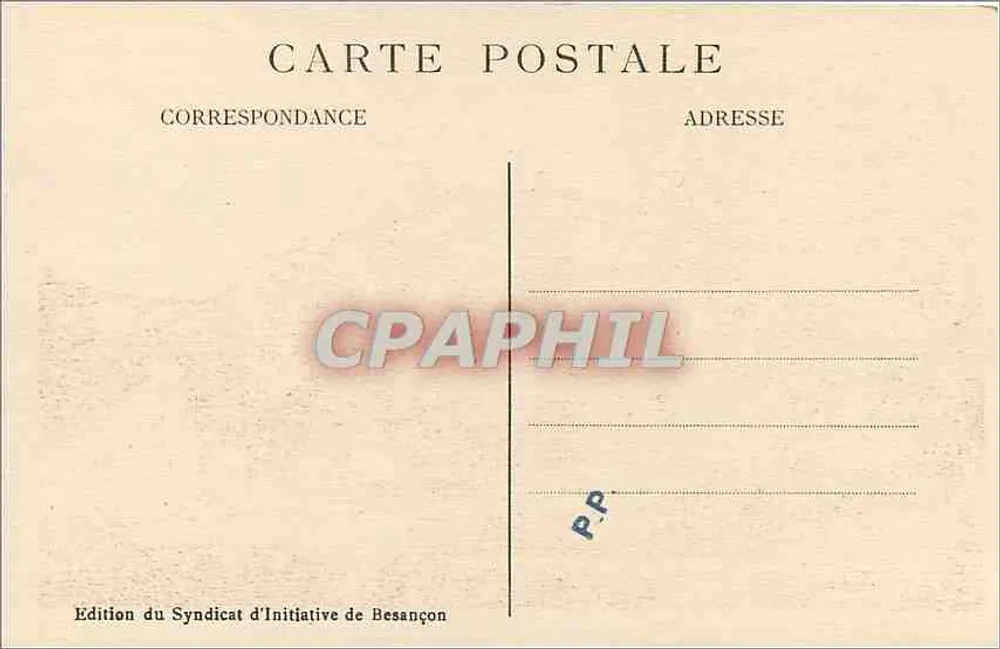 Vale do Doubs na Malate — Besançon-les-Bains — Edição do Syndicat d'Initiative de Besançon - Verso