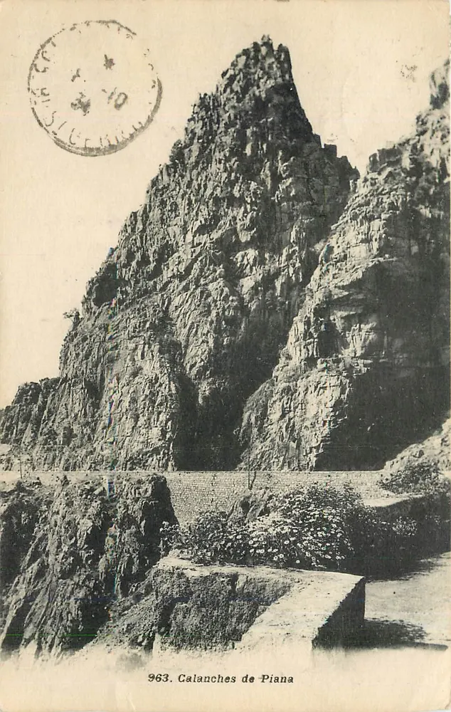 Calanches de Piana — vista das falésias — A. Tomasi, Ajaccio, n° 963 - Frente