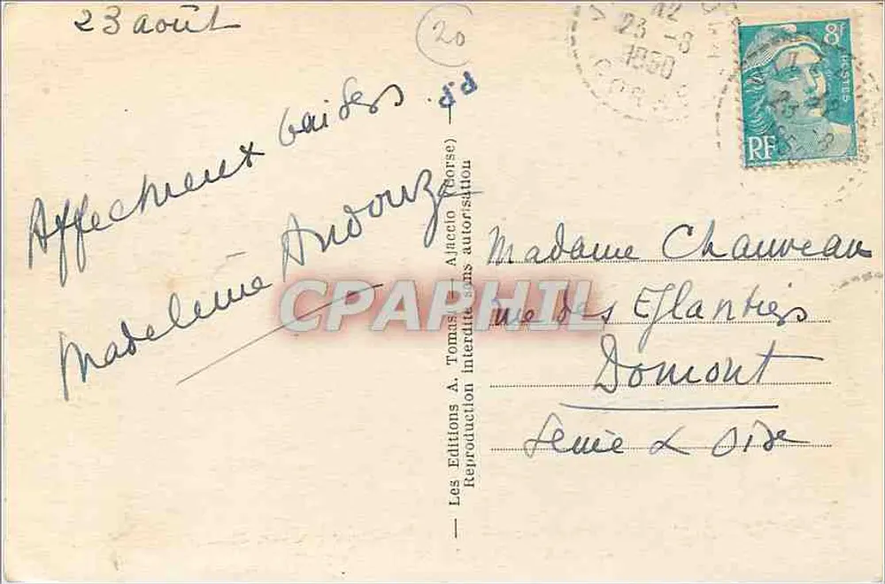 Córsega - 89. Ajaccio - O porto — Edições A. Tomas - Verso